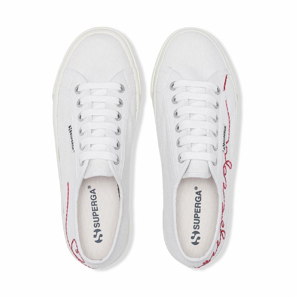 Superga 2790 RED EMBROIDERYWHITE-RED FLAME FAVORIO Qualità
