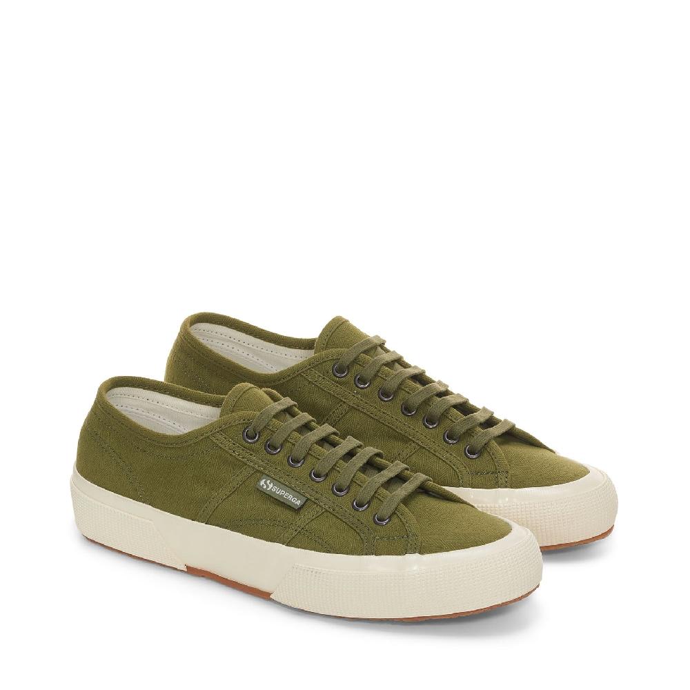 Superga 2750 OG HERRINGBONEGREEN-OFF WHITE In Vendita
