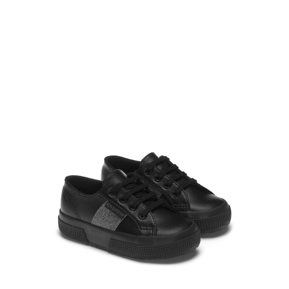 Superga 2750 KIDS SYNTHETIC MATERIAL GLITTERTOTAL BLACK Offerta Pasqua