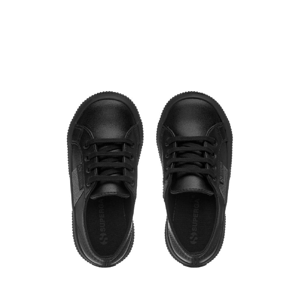 Superga 2750 KIDS SYNTHETIC MATERIAL GLITTERTOTAL BLACK Offerta Pasqua