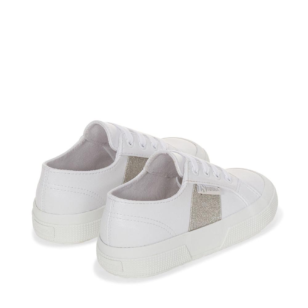 Superga 2750 KIDS SYNTHETIC MATERIAL GLITTERWHITE-SILVER Prezzo Ridotto