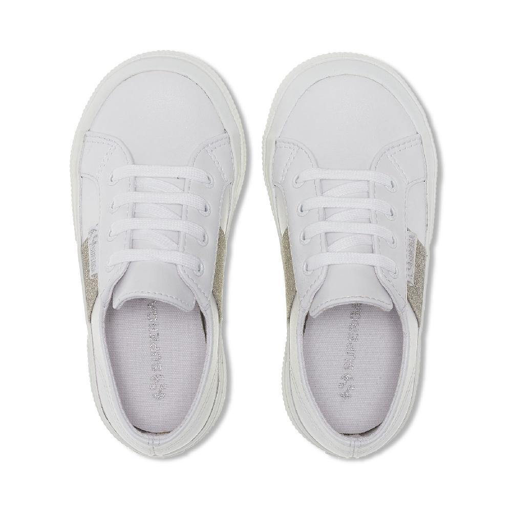 Superga 2750 KIDS SYNTHETIC MATERIAL GLITTERWHITE-SILVER Prezzo Ridotto