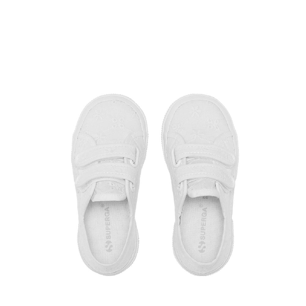 Superga 2750 KIDS STRAPS FLOWER SANGALLOTOTAL WHITE In Linea
