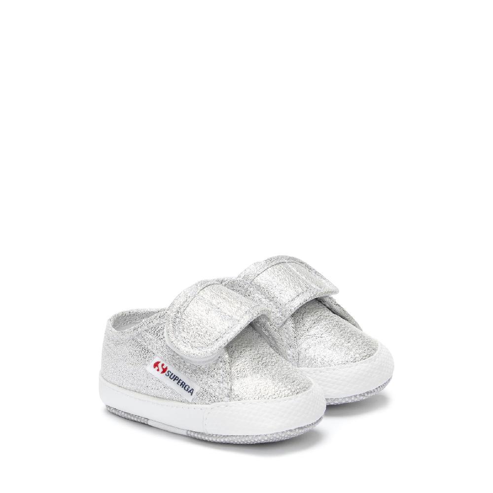 Superga 4006 BABY STRAP LAMEGREY SILVER Nuova