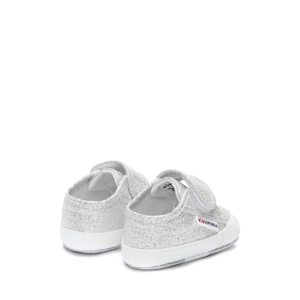 Superga 4006 BABY STRAP LAMEGREY SILVER Nuova