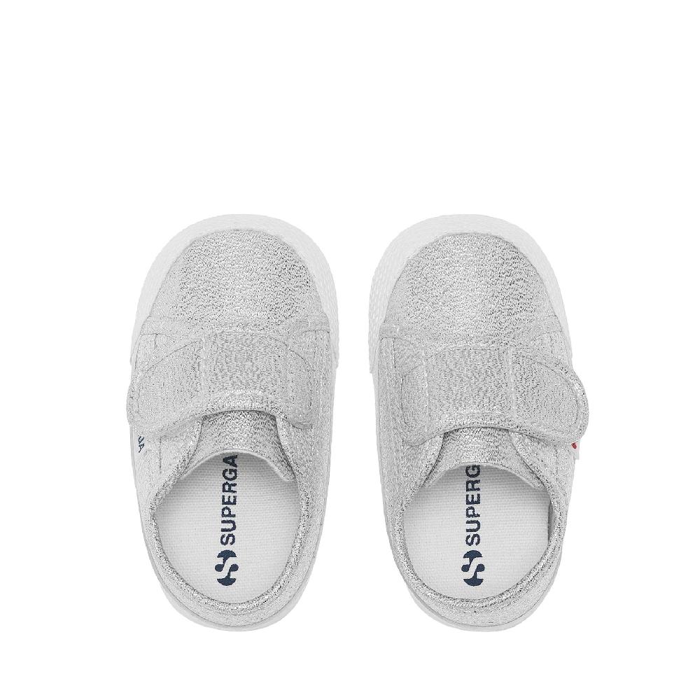 Superga 4006 BABY STRAP LAMEGREY SILVER Nuova