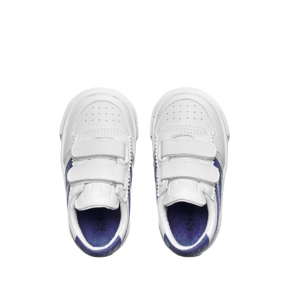 Superga 2846 KIDS SEATTLE STRAPS VEGAN MATERIALWHITE-BLUE ROYAL Moda
