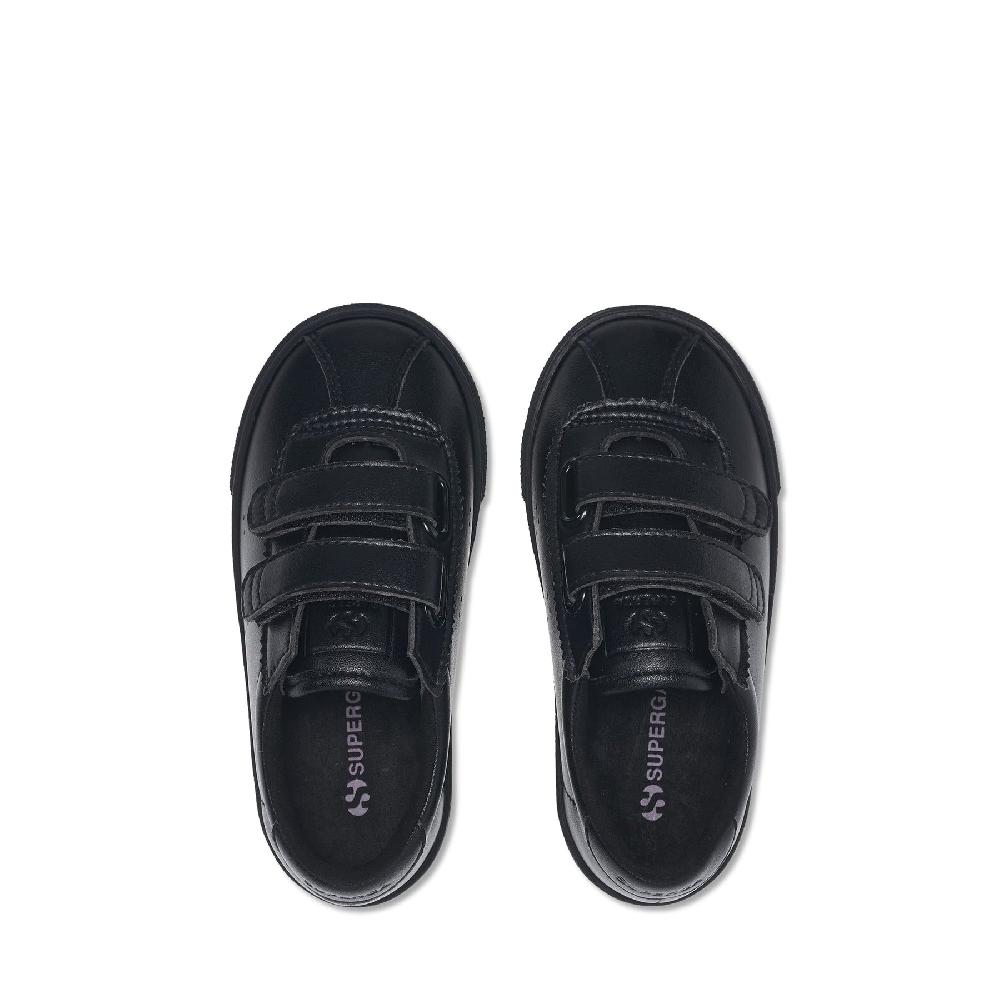 Superga 2843 KIDS CLUB S STRAPS VEGAN MATERIALTOTAL BLACK Italia