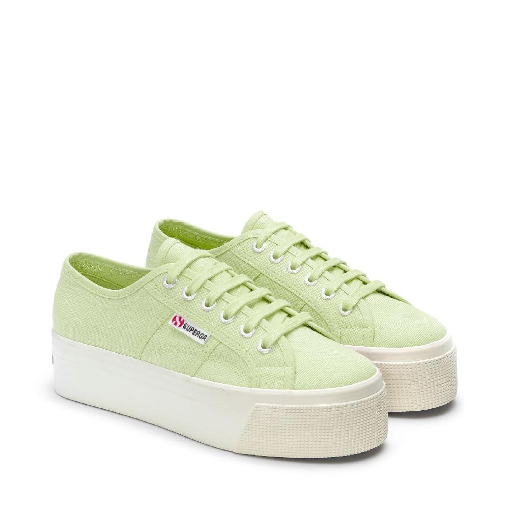 Superga 2790 PLATFORMGREEN PRIMROSE-F AVORIO Nuovo