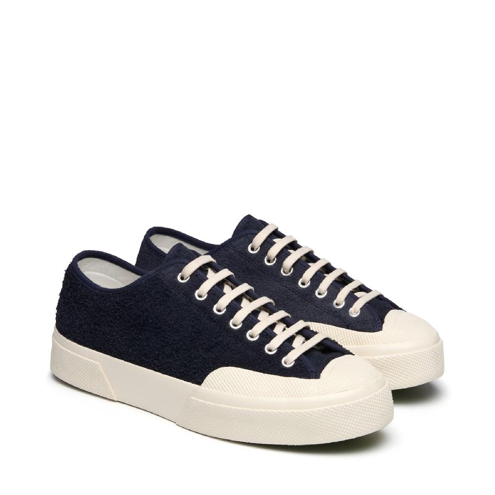 Superga 2432 WORKS HAIRY SUEDENAVY-OFF WHITE Rilascio limitato