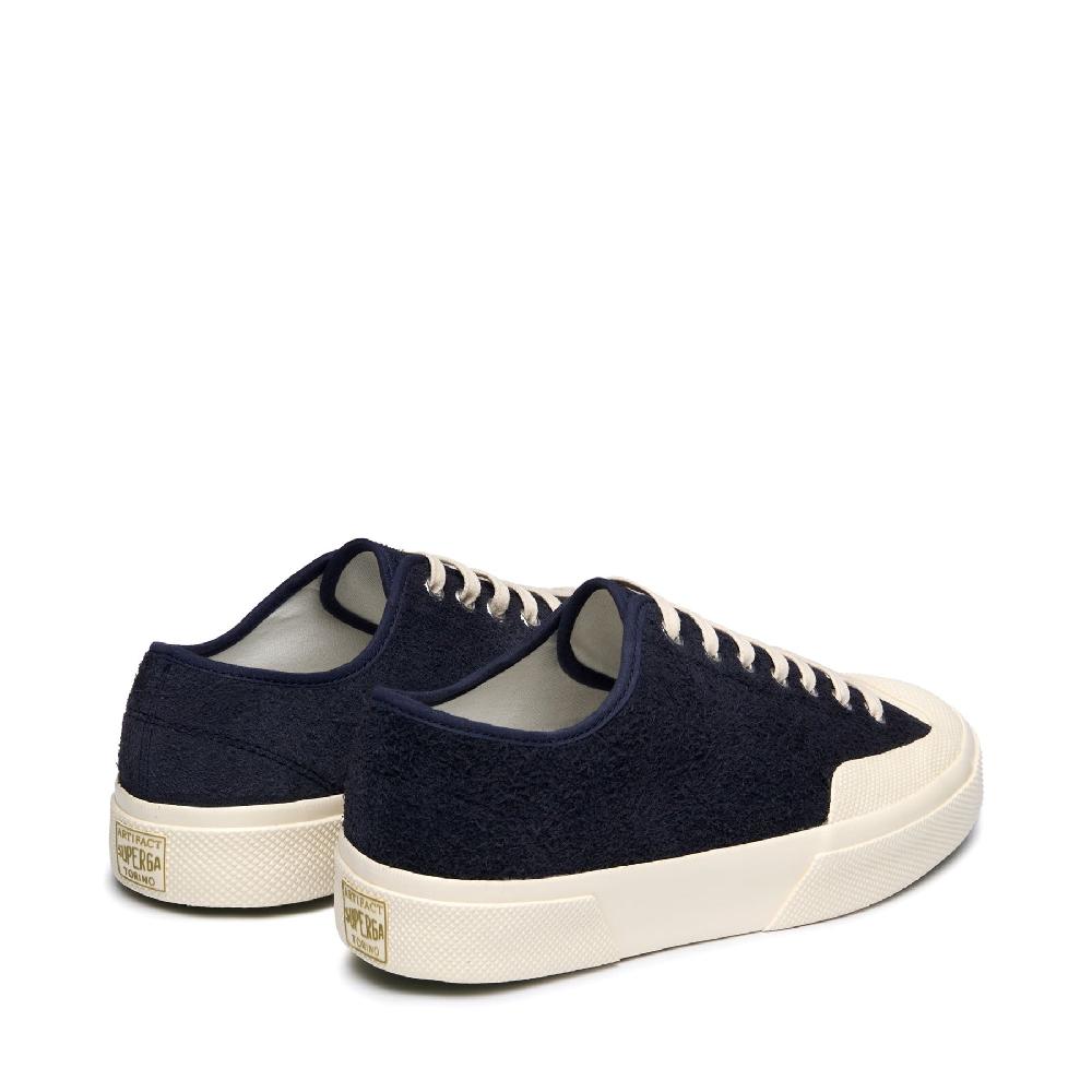 Superga 2432 WORKS HAIRY SUEDENAVY-OFF WHITE Rilascio limitato