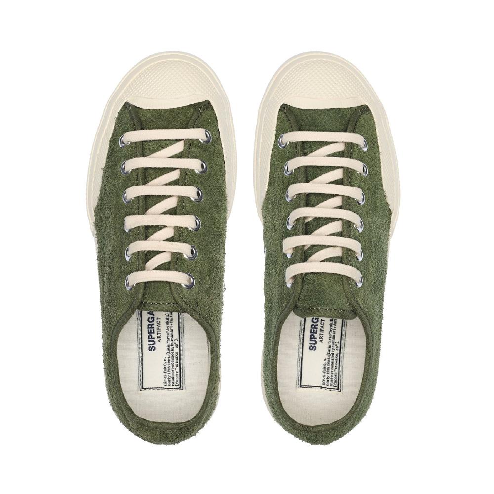 Superga 2432 WORKS HAIRY SUEDEMILITARY GREEN-OFF WHITE Ultimi tre giorni