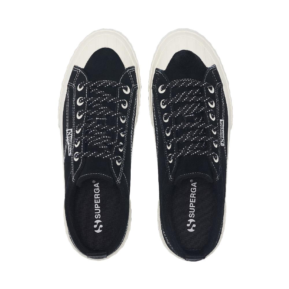Superga 2630 STRIPE SUEDE CONTRAST STITCHINGBLACK-WHITE AVORIO-FAVORIO Super sconto