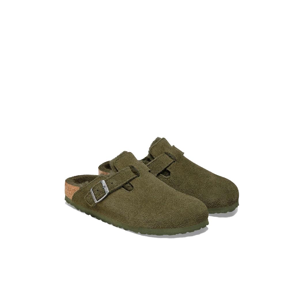 Birkenstock Boston Shearling Suede Leather Sconto