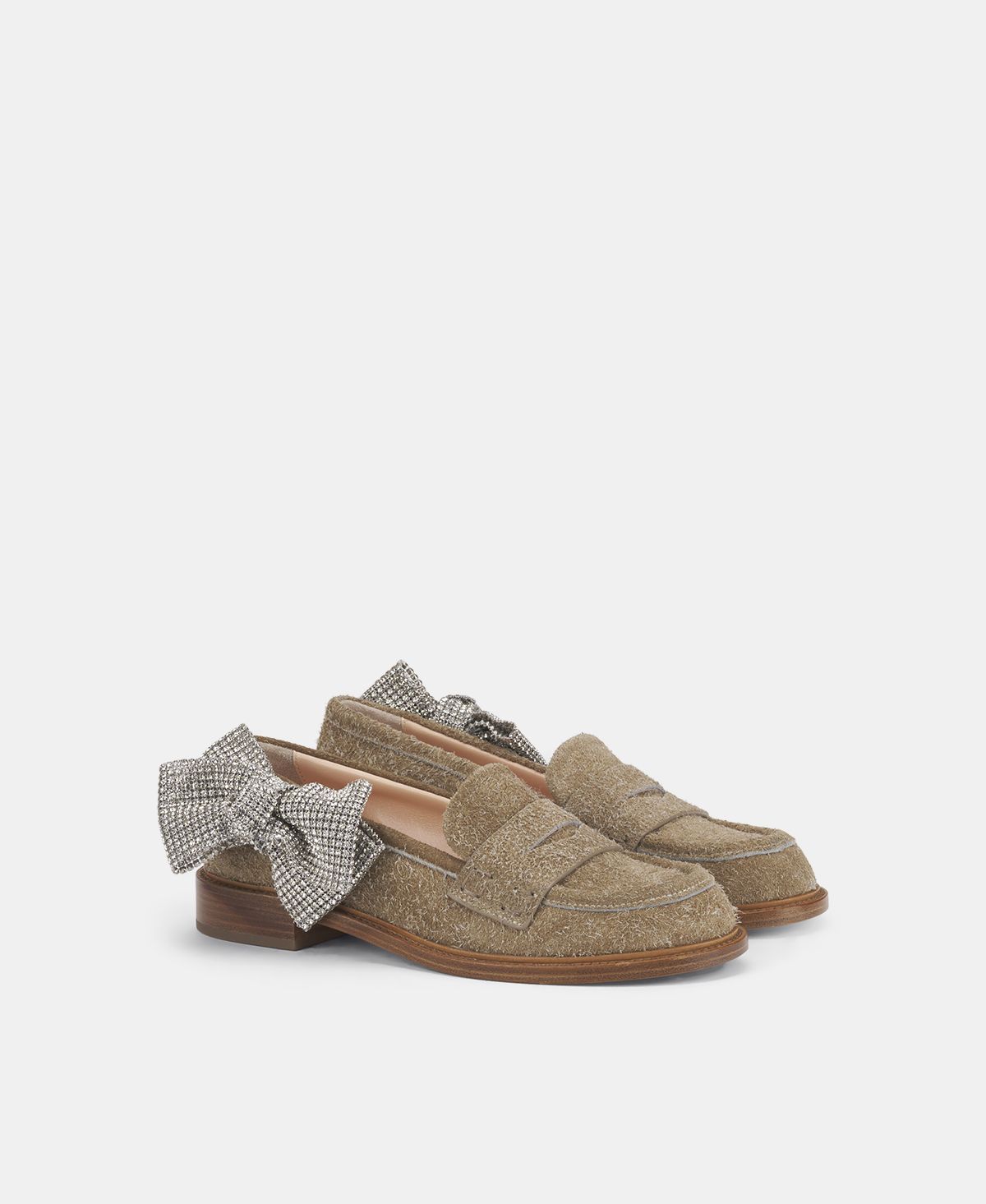 Agl Mocassino con fiocco di strass Tortora Olivia Ribbon Online