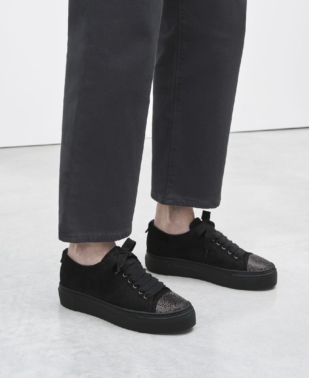 Agl Sneaker con puntina di strass Nero Vananda Crystal In Vendita