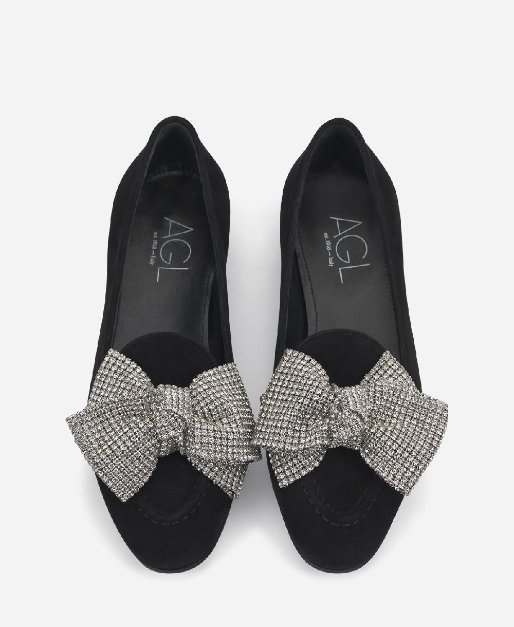 Agl Loafer con fiocco Nero Costanza Ribbon Saldi