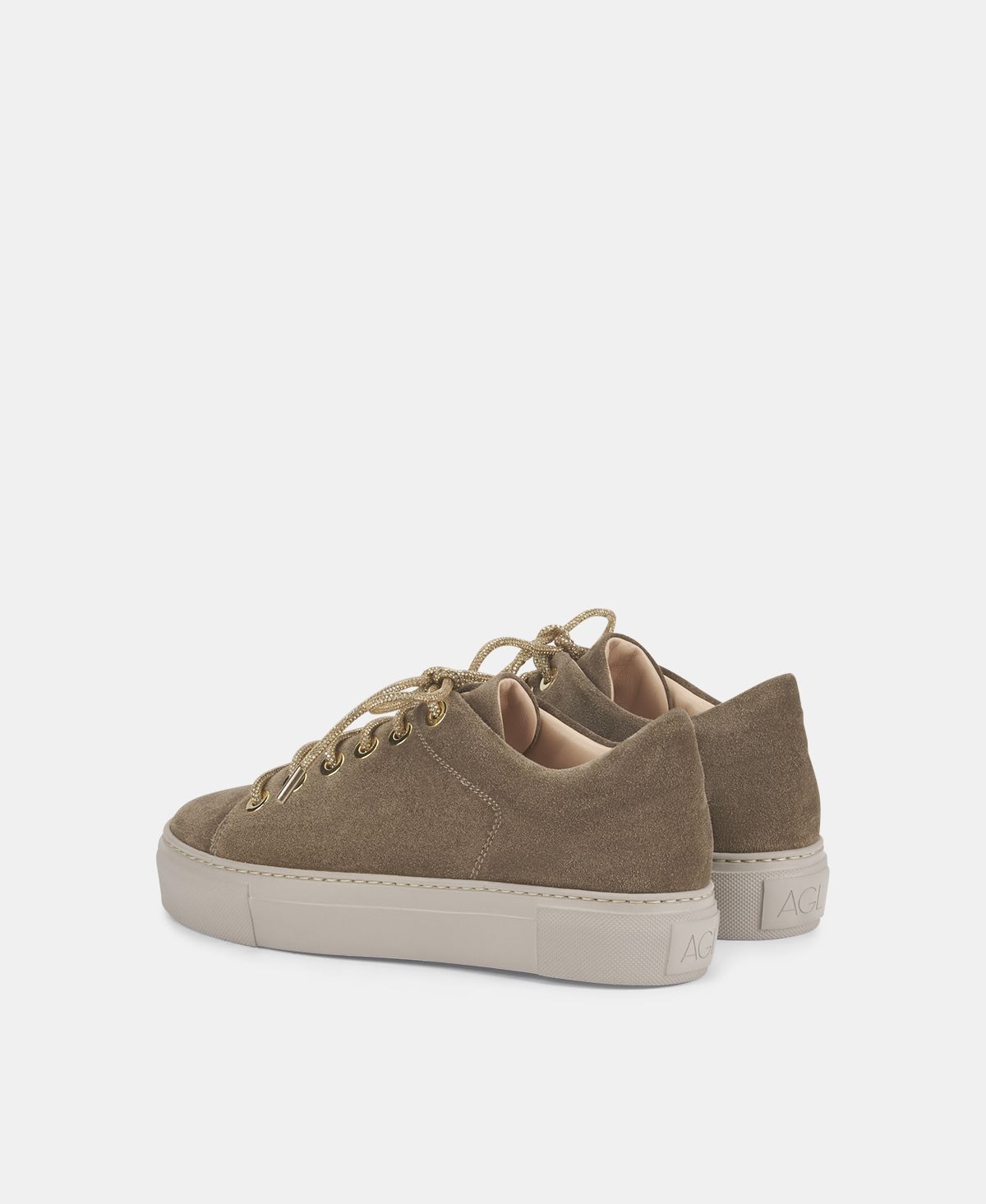 Agl Sneaker in velour Tortora Crystal 2025
