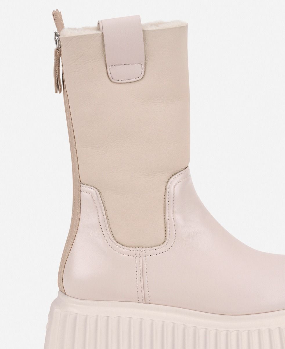 Agl Stivaletto con montone Crema Milagros Fur Promozione