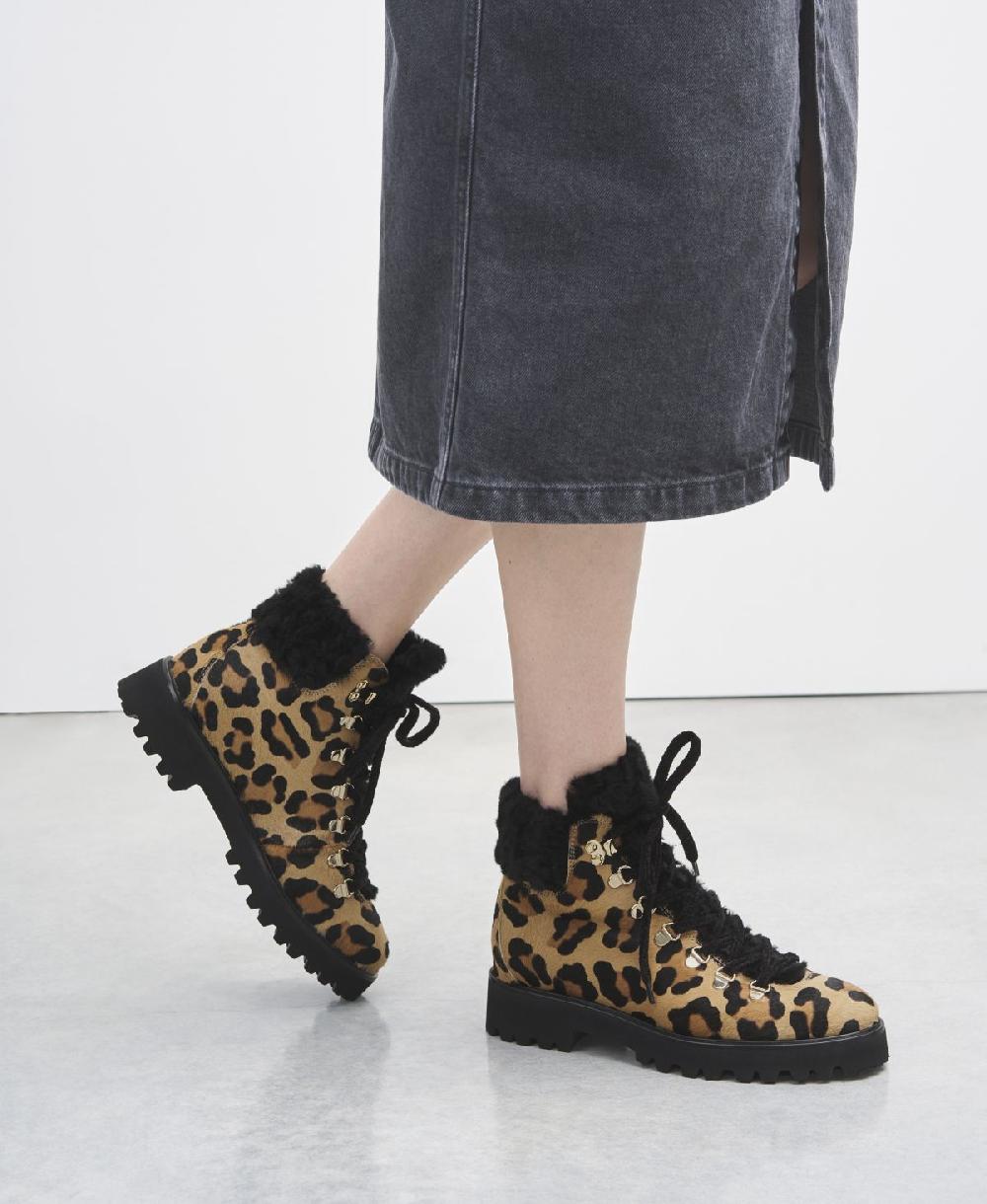 Agl Stivaletto con pelliccia Stampa leopard Goldie Mountain Fino Al -60%