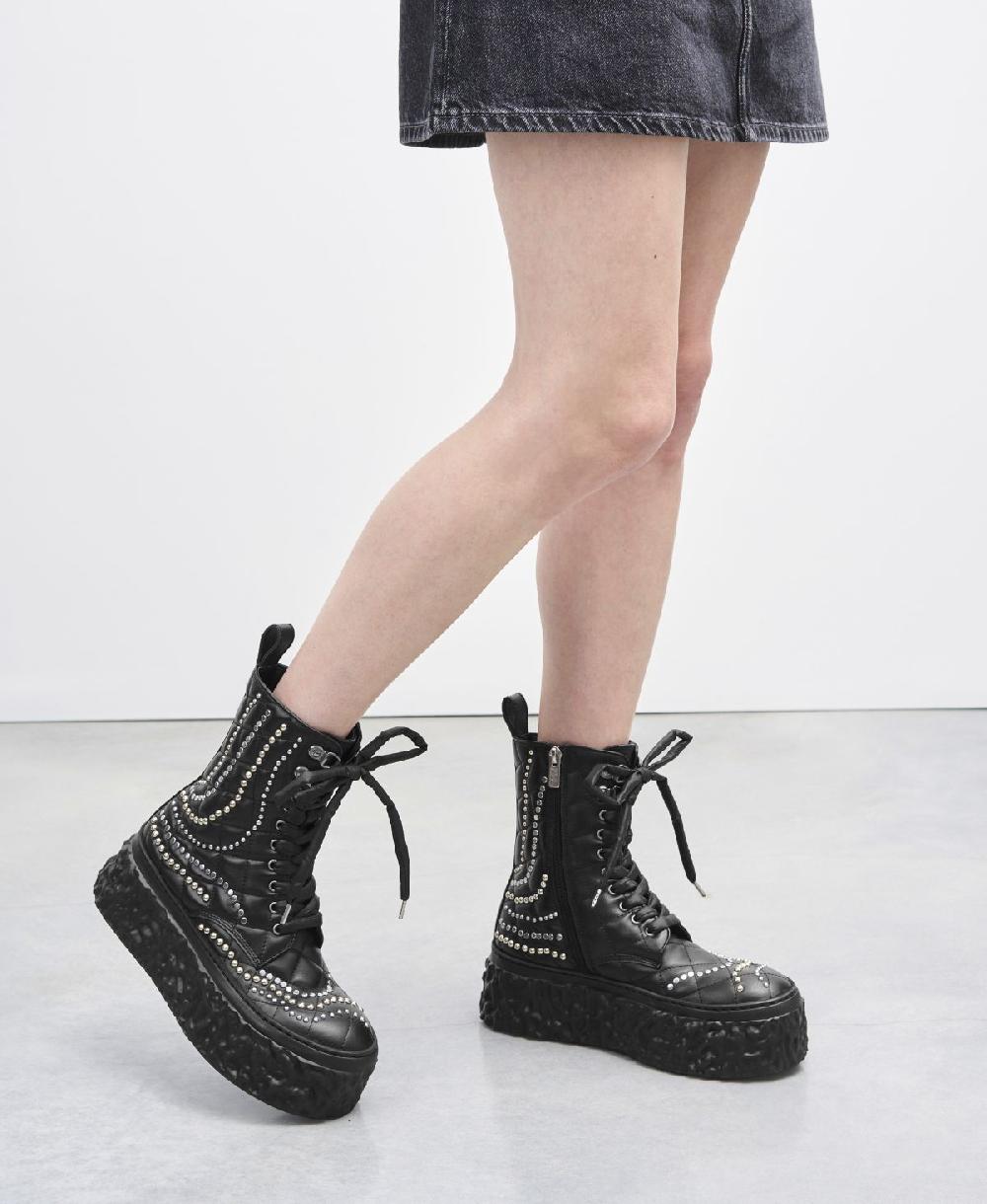 Agl Stivaletto con borchie Nero Magma High Flawed Online