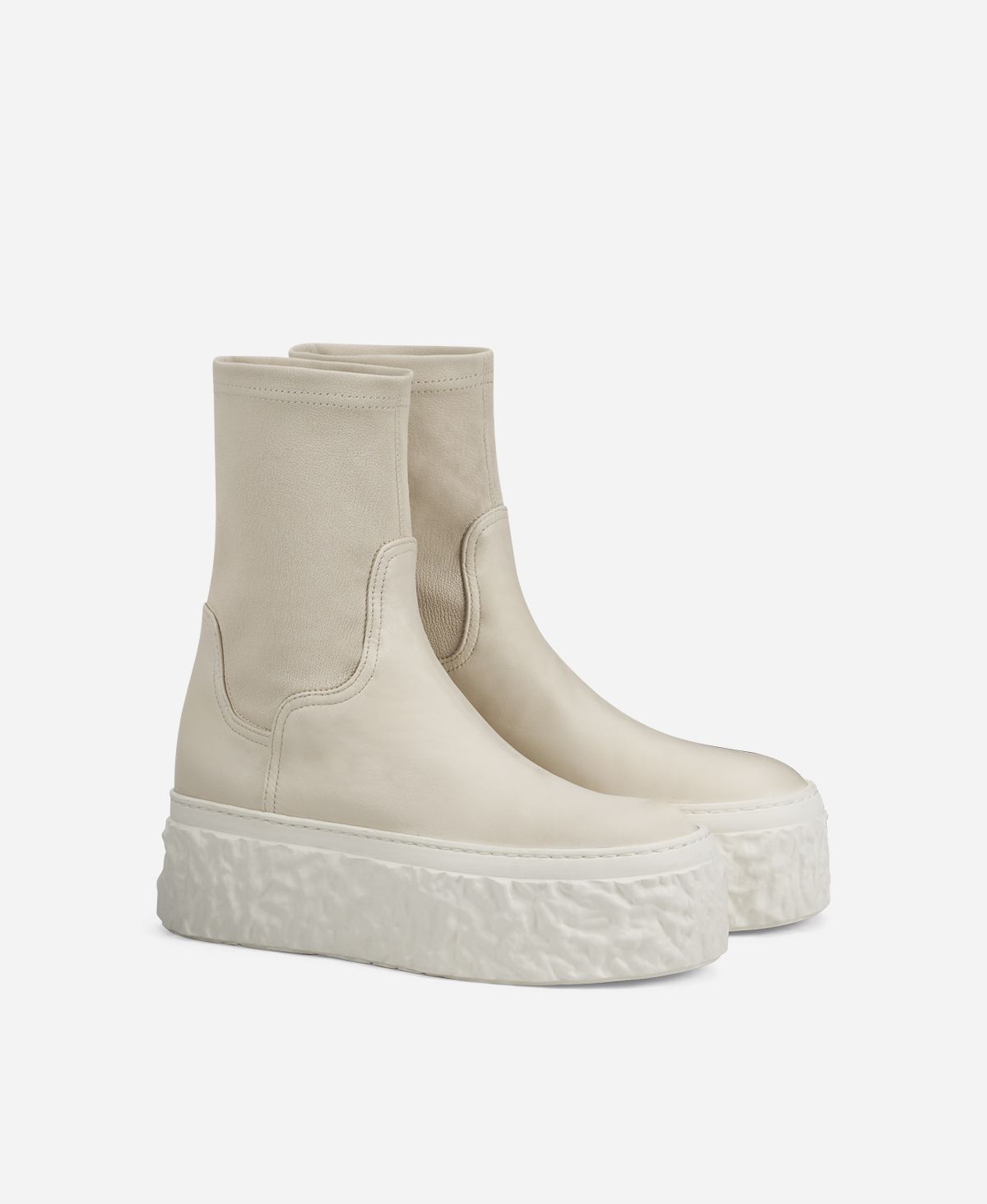 Agl Stivaletto stretch con platform Avorio Magma Stretch Hotsell