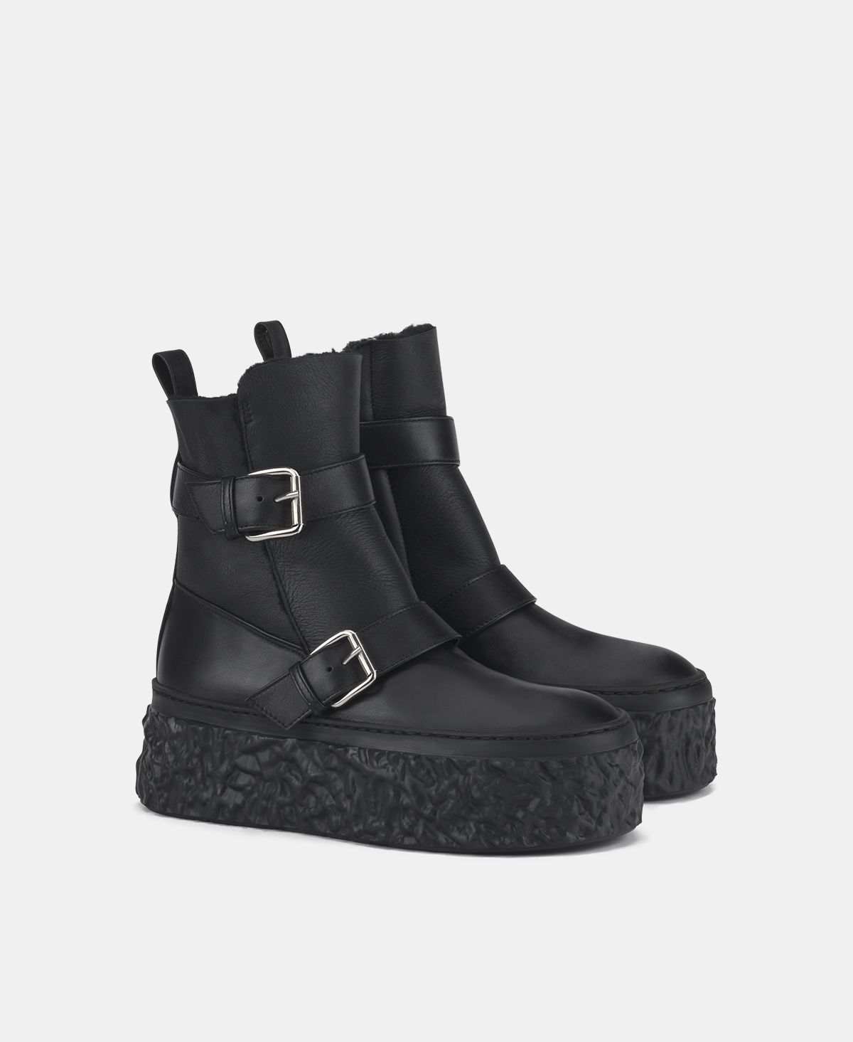 Agl Stivaletto con montone Nero Magma Biker Vendita Calda
