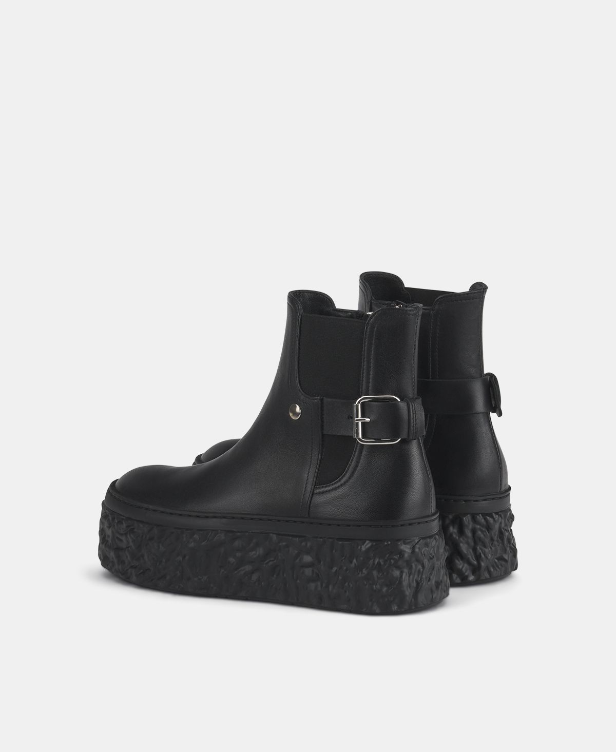 Agl Stivaletto in pelle con platform Nero Magma Biker Vendita Economica