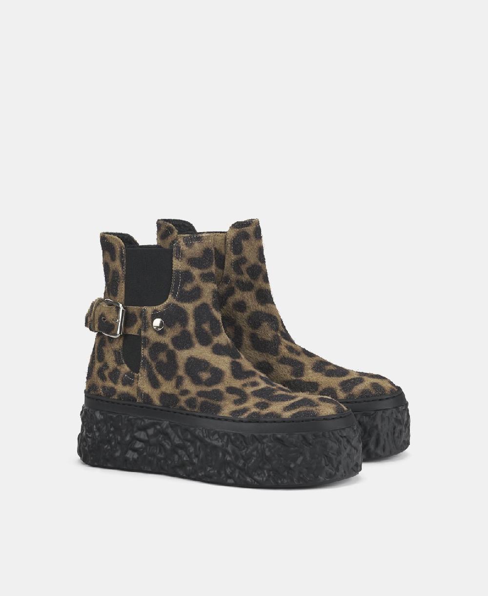 Agl Stivaletto animalier con platform Stampa leopard Magma Biker Saldi Di Fabbrica