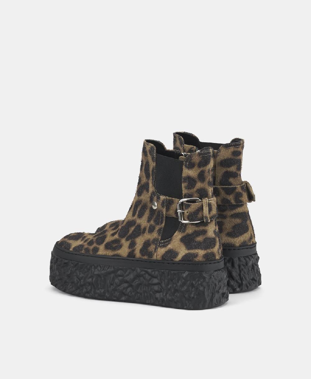 Agl Stivaletto animalier con platform Stampa leopard Magma Biker Saldi Di Fabbrica