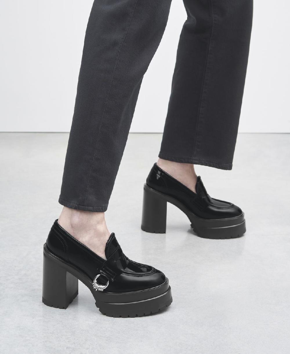 Agl Mocassino in vernice con tacco Nero Tasky Fino Al -60%