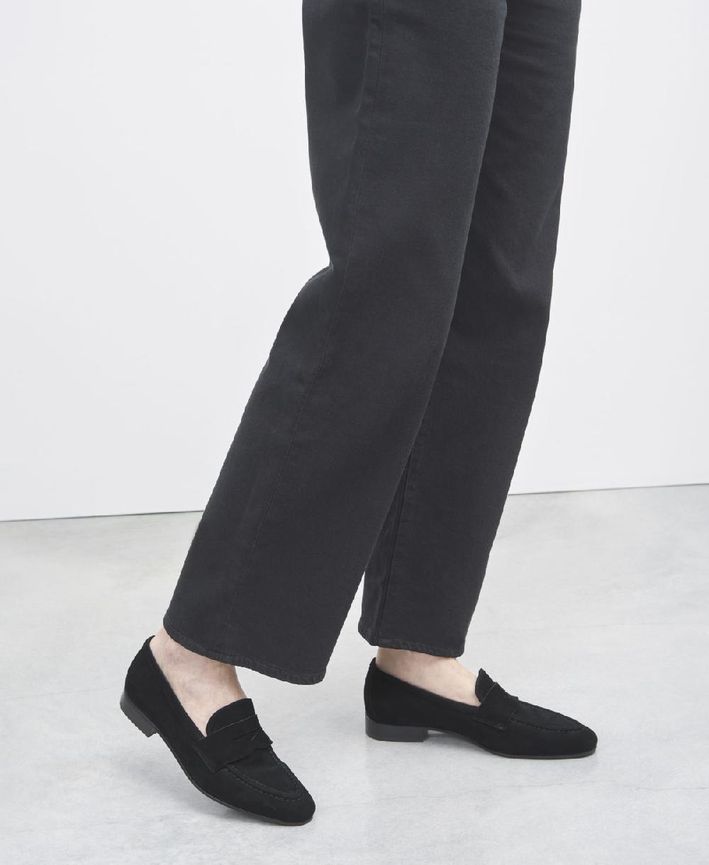 Agl Loafer in velour Nero Costanza Stitch Novità