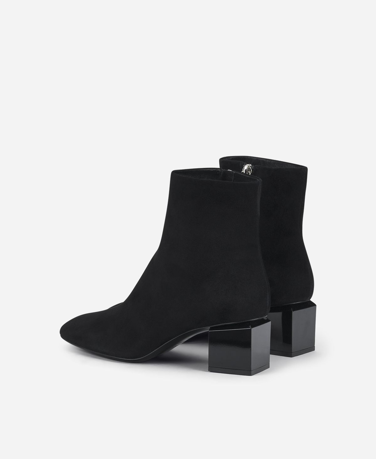 Agl Stivaletto in velour con tacco cubico Nero Angie Pure In Saldo