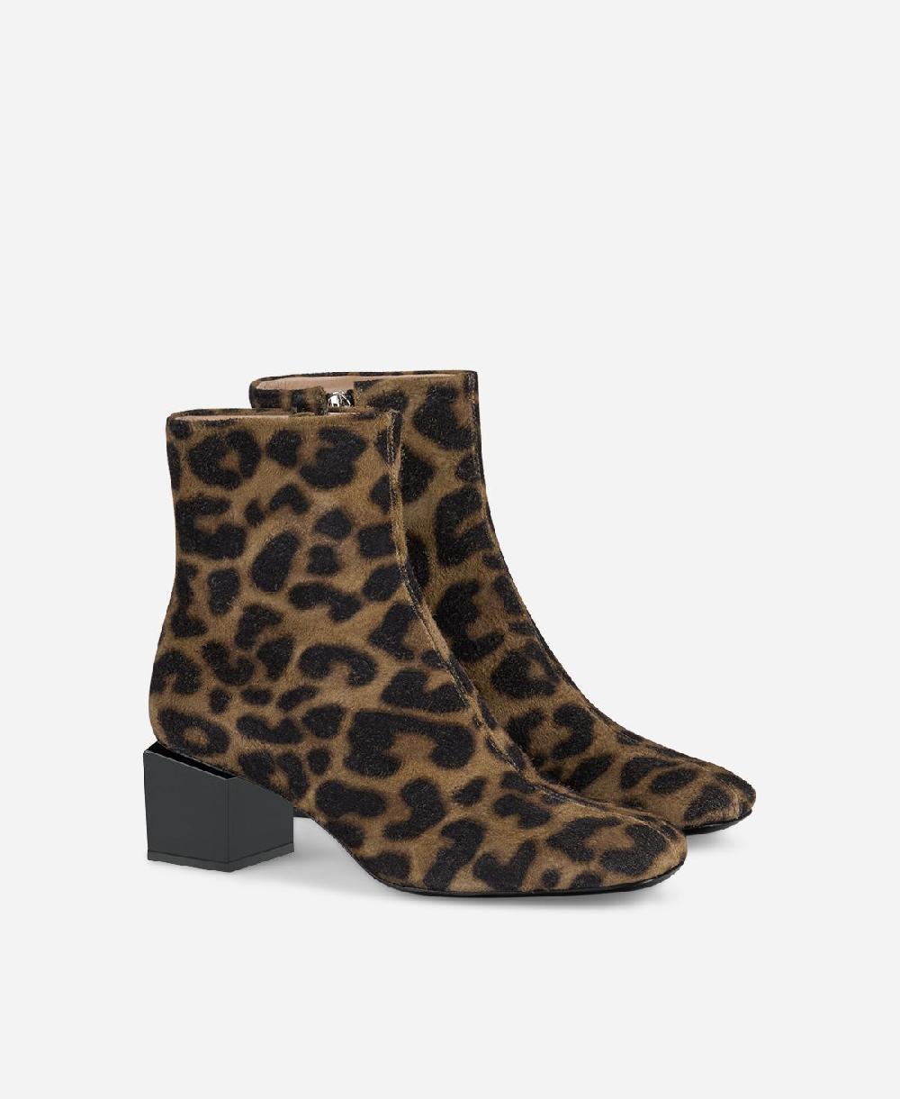 Agl Stivaletto animalier con tacco cubico Stampa leopard Angie Pure Nuova