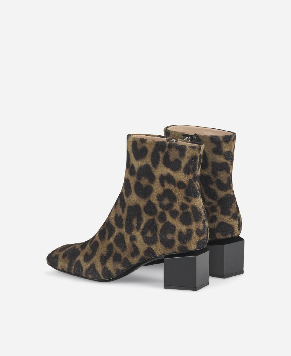 Agl Stivaletto animalier con tacco cubico Stampa leopard Angie Pure Nuova