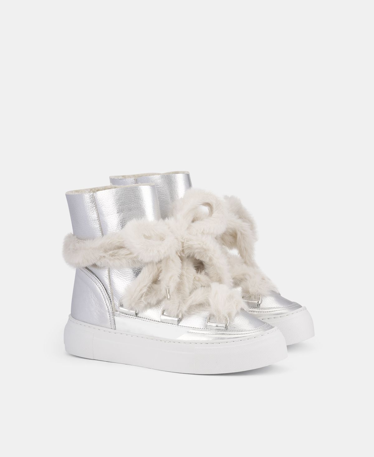 Agl Sneaker stivaletto con pelliccia Argento Kate Shopping Online