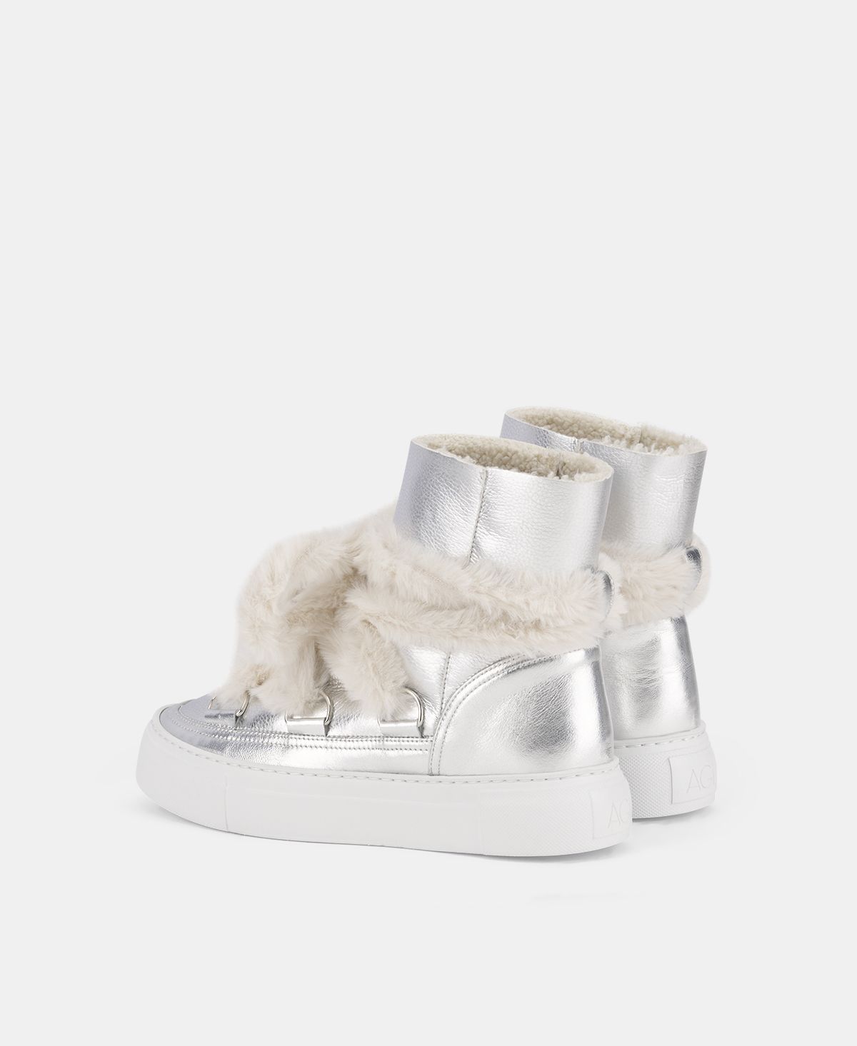 Agl Sneaker stivaletto con pelliccia Argento Kate Shopping Online