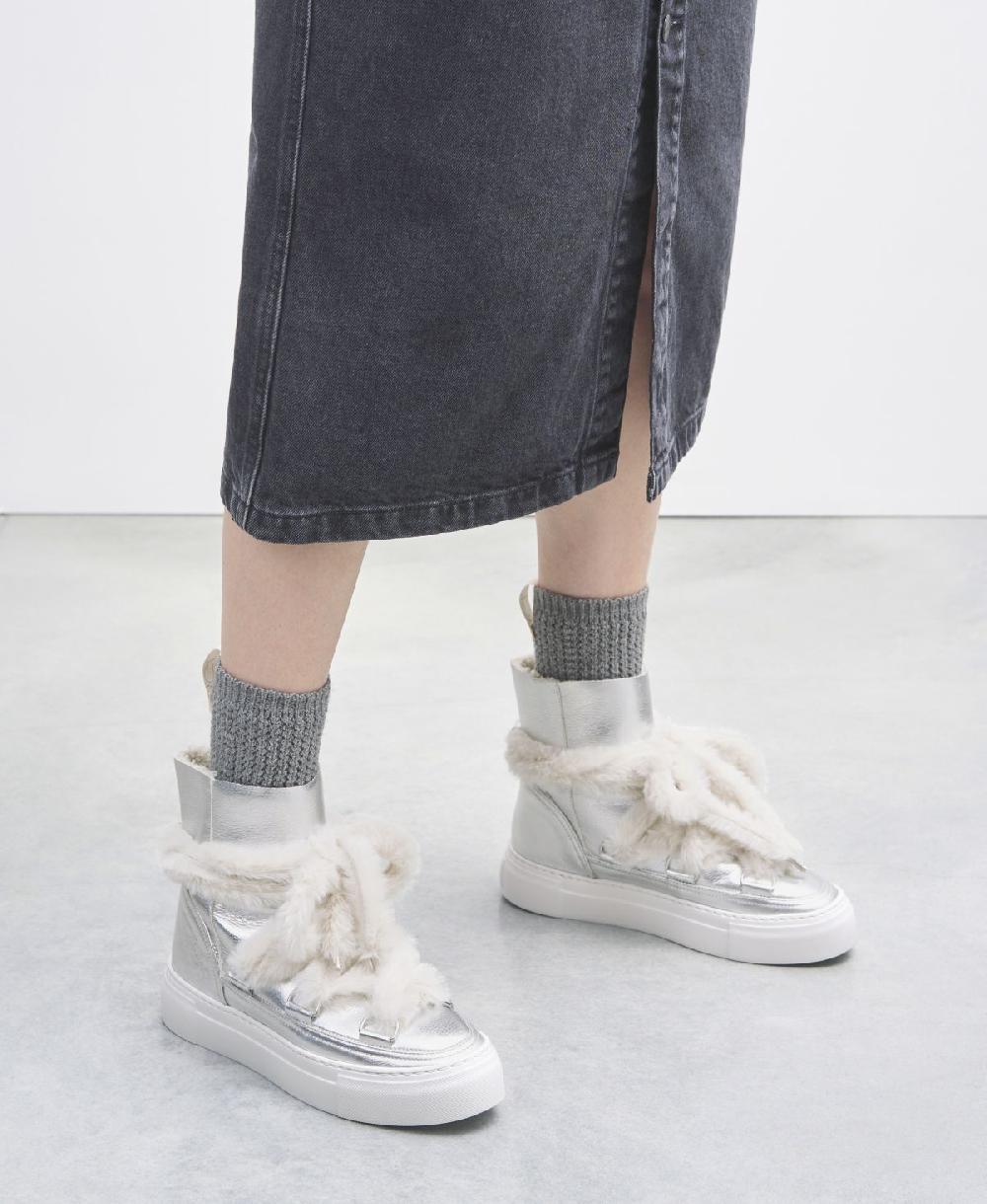 Agl Sneaker stivaletto con pelliccia Argento Kate Shopping Online