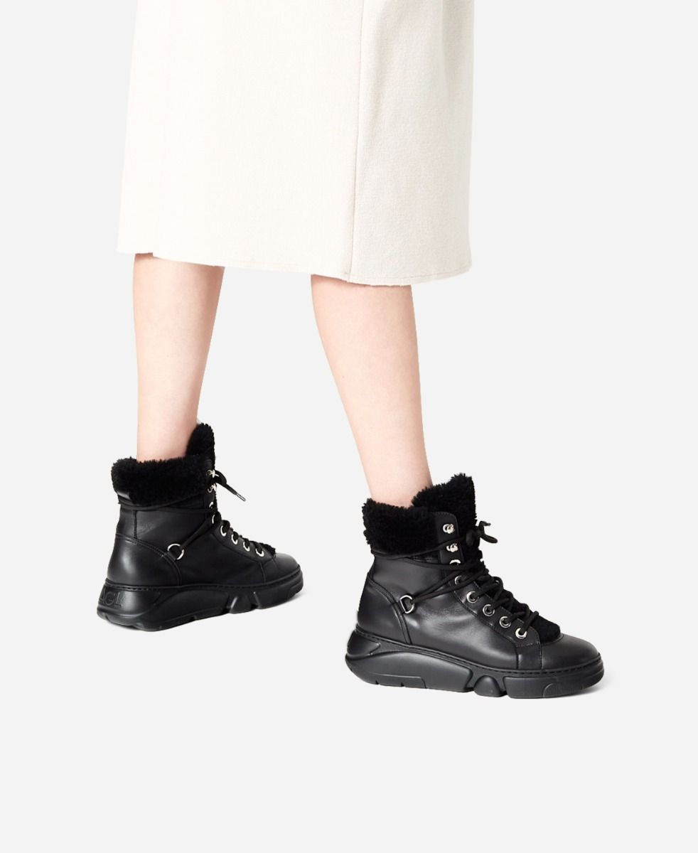 Agl Sneaker con montone Nero GISELLE Prezzo Ridotto