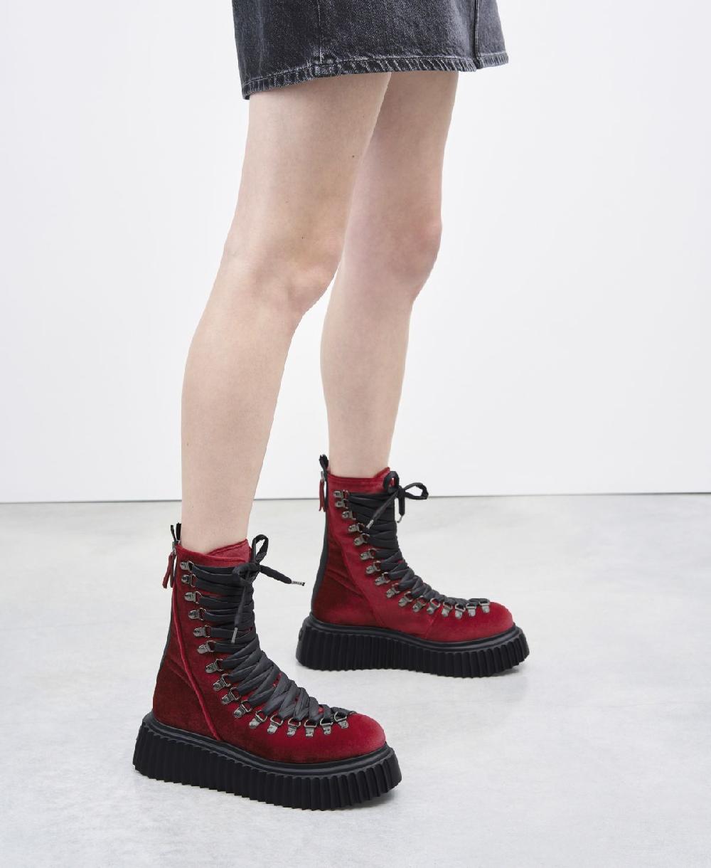 Agl Biker in pelle Rosso Dromo Velvet Outlet