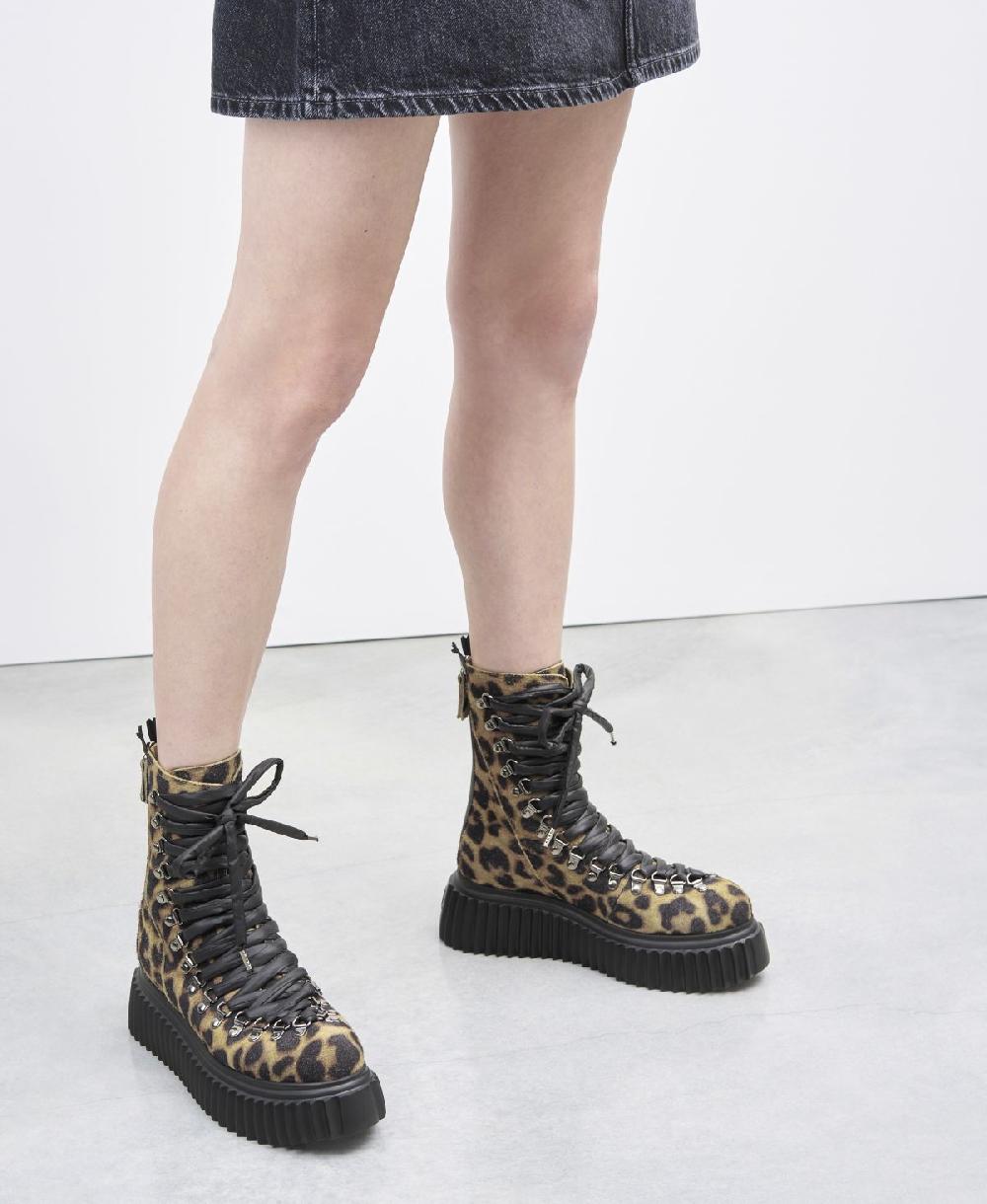 Agl Biker in pelle Stampa leopard Dromo Vendita Calda