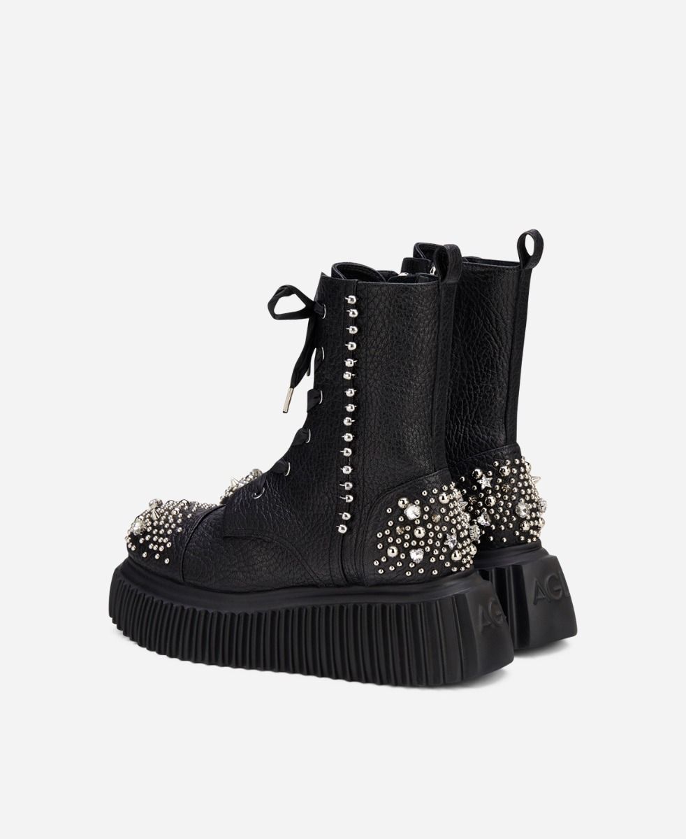 Agl Stivaletto con cristalli Nero IGGY CRYSTAL Moda