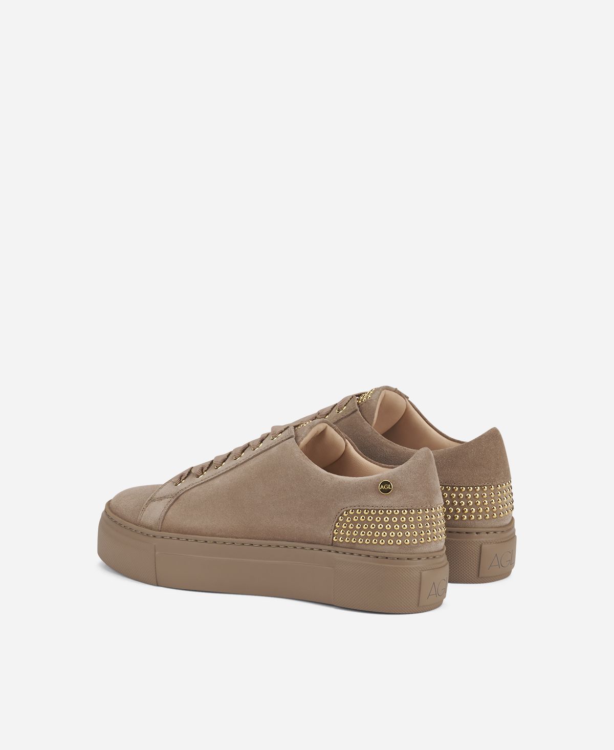 Agl Sneaker con borchie sul tallone Beige Stella Nuovo
