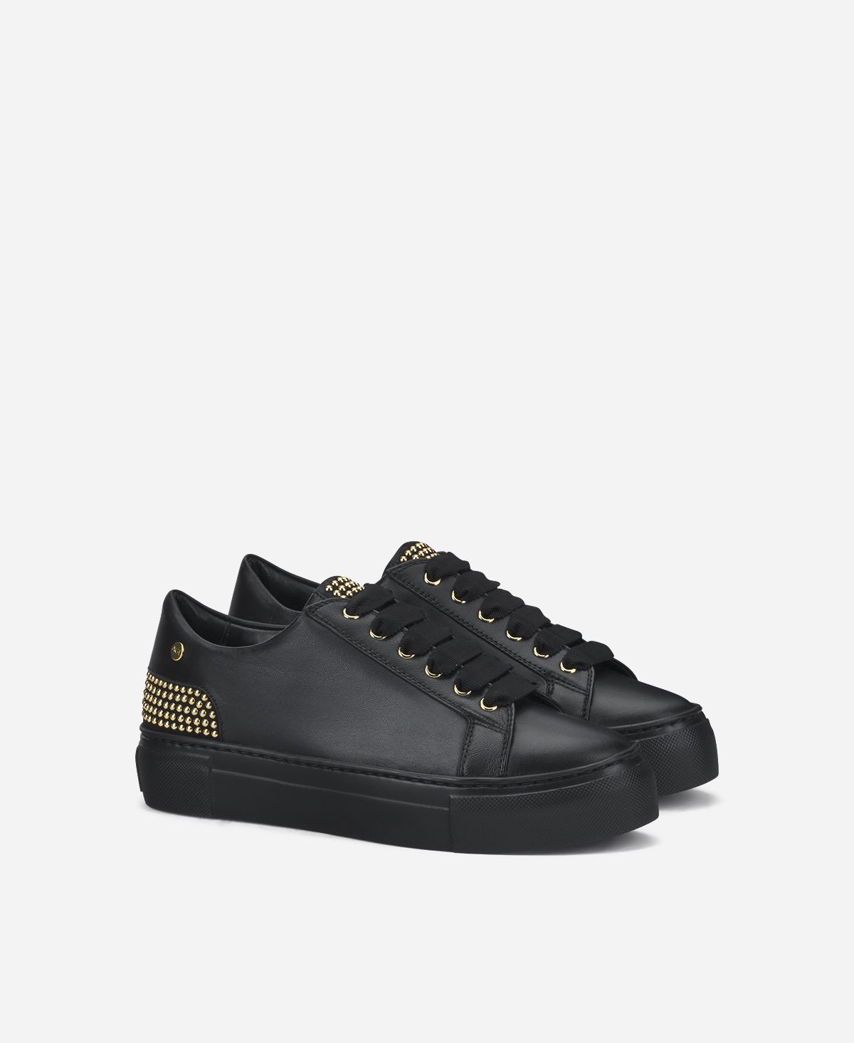 Agl Sneaker con borchie sul tallone Nero Stella Qualità