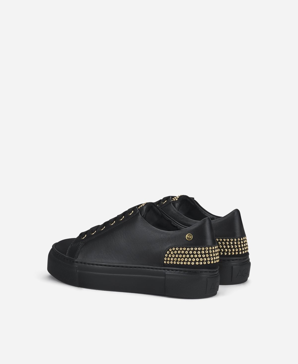 Agl Sneaker con borchie sul tallone Nero Stella Qualità
