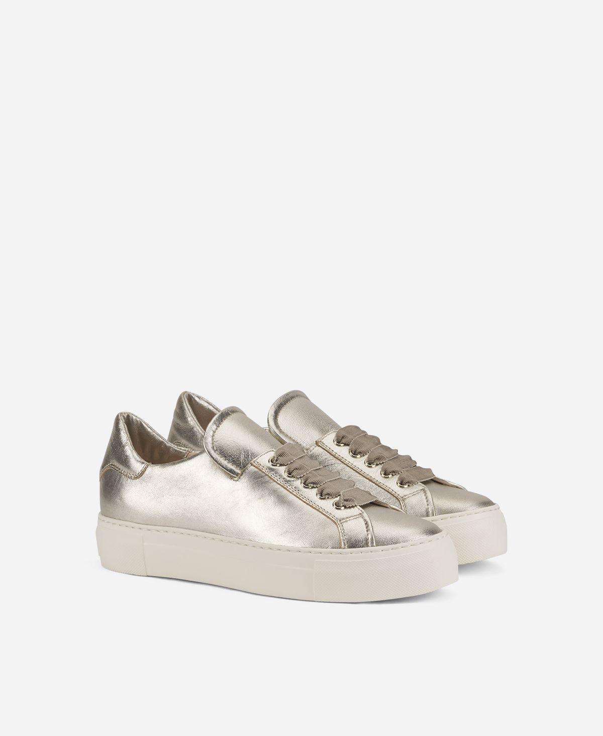 Agl Sneaker in pelle metal Platino EDDA Spedizione Gratuita