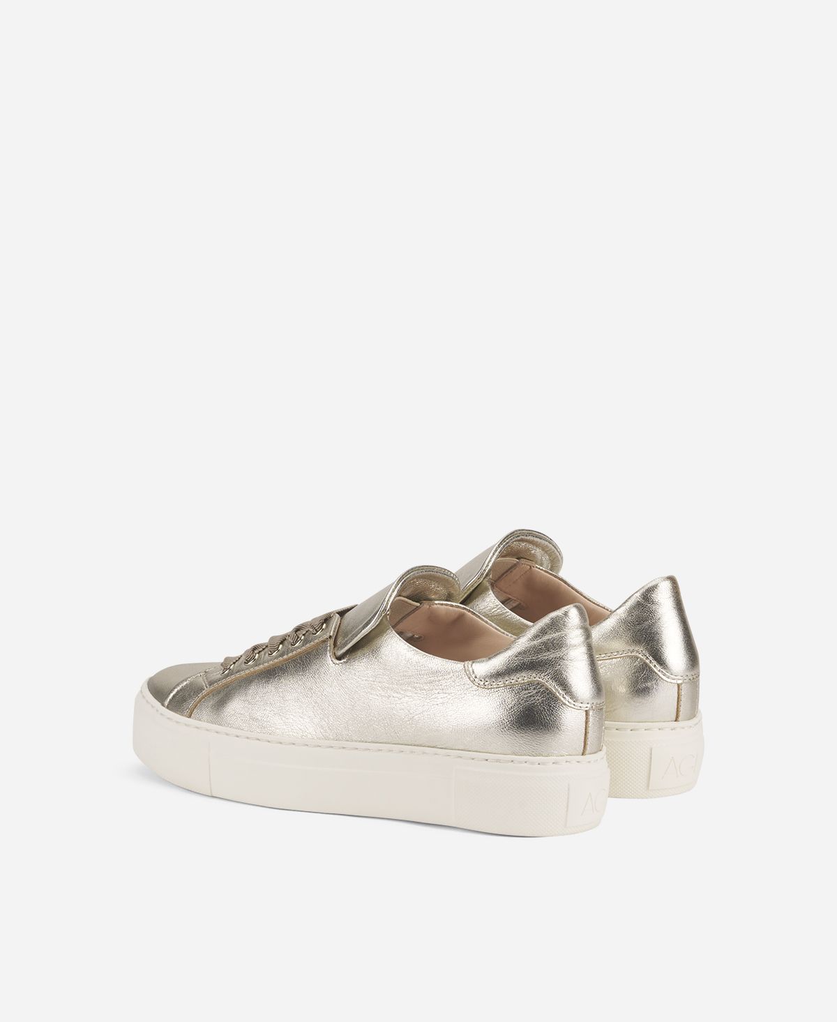 Agl Sneaker in pelle metal Platino EDDA Spedizione Gratuita
