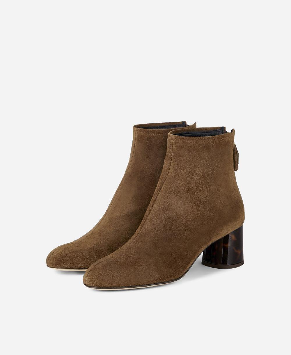 Agl Stivaletto in pelle con tacco Cuoio VETA PRECIOUS Affare Del Giorno