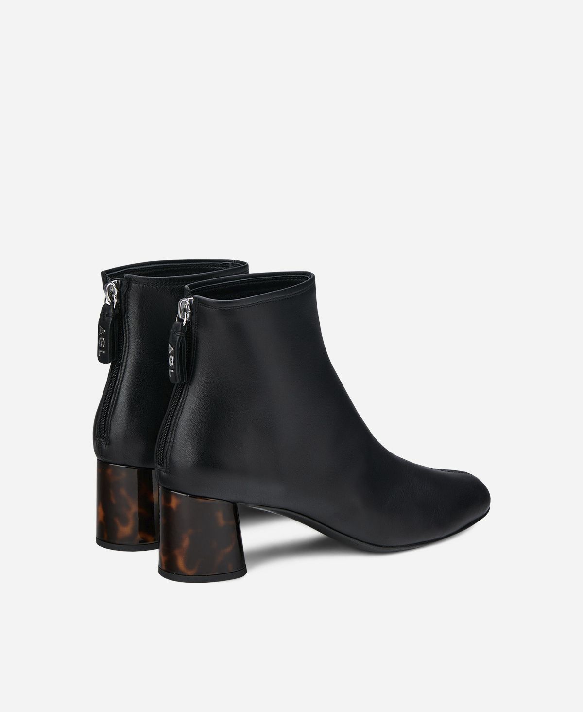Agl Stivaletto in pelle con tacco Nero VETA PRECIOUS Prezzo Ridotto