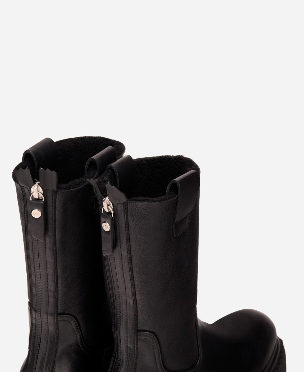 Agl Stivaletto con montone Nero Milagros Fur Outlet